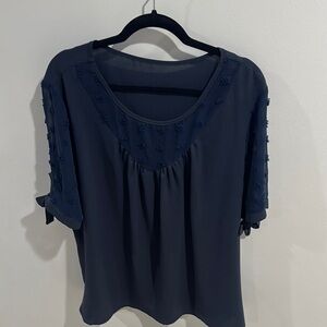 SHEIN Blue Ruffled Blouse